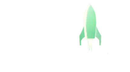 Stylized Green Rocket Launching