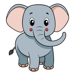 Naklejka premium Doodle elephant on white background