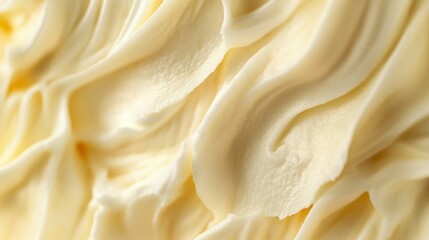 Obraz premium Smooth creamy yellow swirls create a delicious and appetizing visual