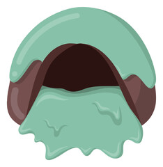 Chocolate with holes that ooze out mint cream