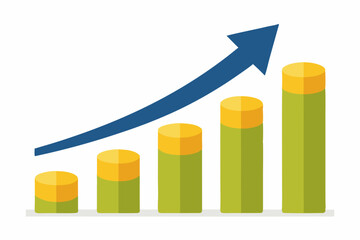 business graph with arrow