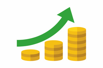 business graph with golden arrow