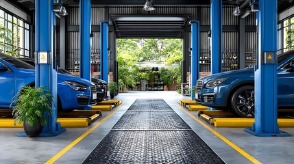 Modern Car Garage EcoFriendly Auto Repair Shop.