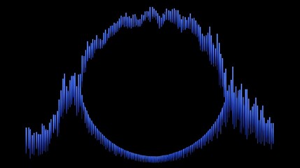 Abstract Blue Data Waveform with Digital Art Background.