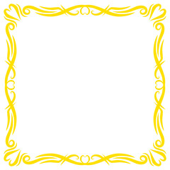Elegant yellow decorative frame design with ornate patterns, suitable for invitations and art displays