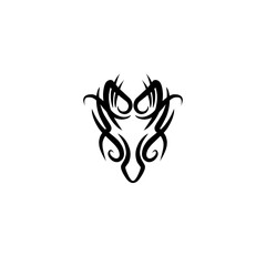 Intricate tribal design featuring symmetrical patterns with sharp angles and flowing curves