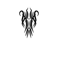 Abstract tribal design featuring intricate patterns and curves, suitable for tattoos or graphic art