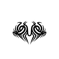 Abstract tribal design featuring intricate curves and lines, suitable for tattoos or graphic art