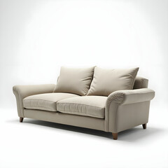 Fototapeta premium A deep-seated 3-seater sofa featuring oversized armrest.