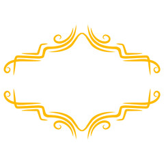 Elegant golden decorative border design with intricate swirls for framing text or images