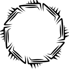 Abstract circular design with sharp spikes, emphasizing dynamic motion and modern aesthetics