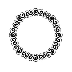 Decorative circular pattern featuring intricate swirling designs, suitable for backgrounds and art projects