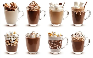 Variety of decadent hot chocolate creations