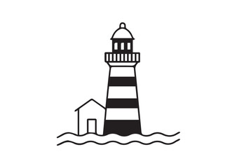 Lighthouse Icon, Lighthouse Silhouette Vector