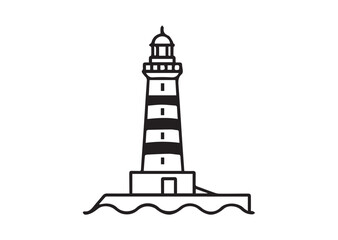 Lighthouse Icon, Lighthouse Silhouette Vector
