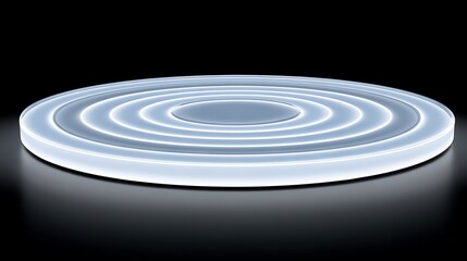 Glowing Circular Platform with Abstract Stage, and Dark Background.