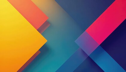 Obraz premium Geometric abstract design with bold colors and clean lines, minimal, decor