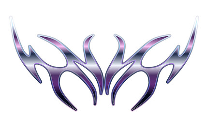 Naklejka premium Neo tribal abstract design in purple and white, ideal for tattoos, apparel, and digital art projects