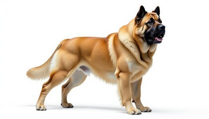 Obraz premium Majestic mastiff, powerful stance, white background, pet, strong