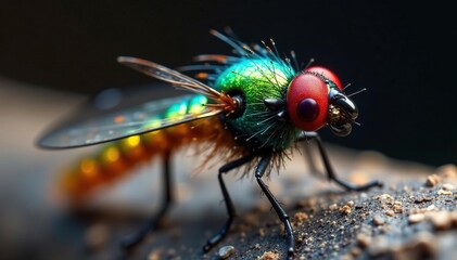 Close-up of a colorful fishing fly, intricate details visible ,  fishing,  close-up