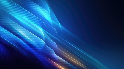 Abstract blue light stripes with dynamic curves on a dark background, creating a futuristic and technological visual. Ideal for digital, tech, and modern - themed backgrounds, wallpapers, or posters.