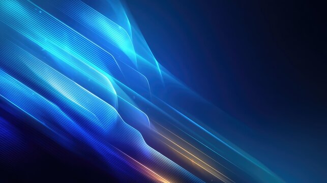Abstract blue light stripes with dynamic curves on a dark background, creating a futuristic and technological visual. Ideal for digital, tech, and modern - themed backgrounds, wallpapers, or posters.