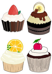 4 Fruit Cupcakes
