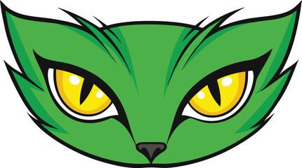 The piercing, bright green eyes of a dangerous wild cat gleam with intensity, exuding an aura of mystery and raw power, reflecting its predatory instincts.  © Prasanta Saha