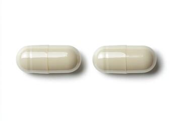 Two light beige capsules