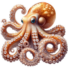 Obraz premium Stylized octopus illustration showcasing detailed tentacle curls and vibrant colors