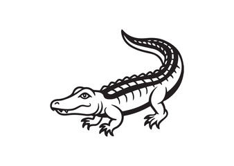 Naklejka premium Alligator Silhouette Vector