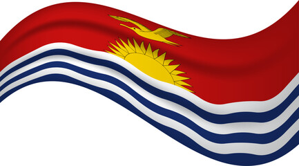 Kiribati wavy flag, waving flag vector illustration