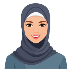 Naklejka premium Flat Vector. Portrait of only one Woman. Simple Background.