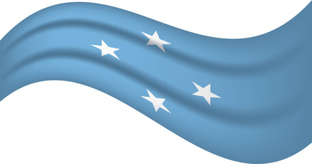 The Federated States of Micronesia wavy flag, waving flag vector illustration