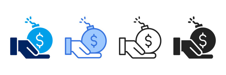 Debt  Icon Set Different Style Collection 