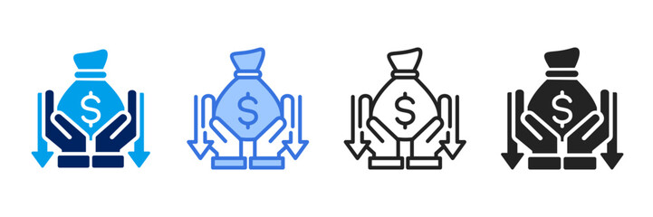 Cost Reduction  Icon Set Different Style Collection 