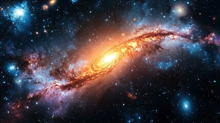 Celestial Tapestry A Stunning View of a Spiral Galaxy in Deep Space