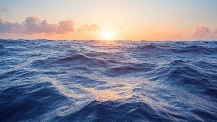 Obraz premium Sunrise Over Rippling Ocean