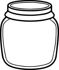 Jar outline vector illustration, line art