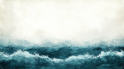 Obraz premium Serene Ocean Waves A Textured Seascape Painting