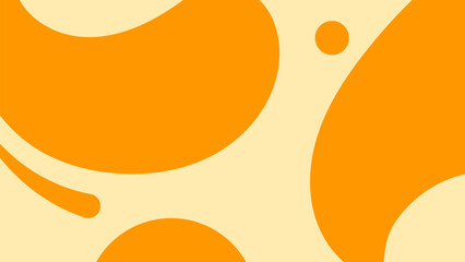 Bright orange abstract organic shapes fill minimal background with retro design
