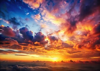 Obraz premium Macro Sunrise Sky Clouds, Heavenly Sunlight Background, Nature Photography, High Resolution Image