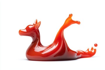Dynamic liquid form of a stylized animal