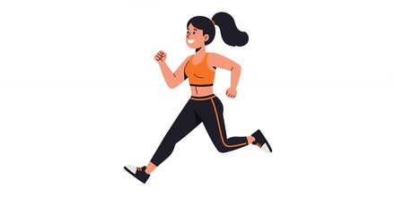 Fototapeta premium Female figure running in sportswear