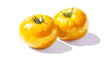 Organic yellow tomatoes (sar domates) isolated on a white background