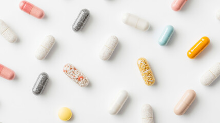 Pill capsules (isolated and clipping path) on white background 