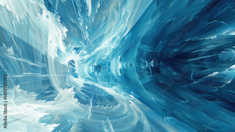 Poster abstract picture of wonderful blue wave in nebula style design connect and flow express energy dynam