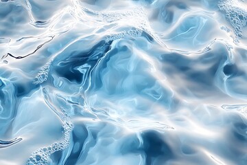Fototapeta premium Abstract liquid water surface with beautiful reflections and light blue artistic swirls