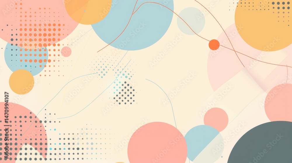 Poster abstract multiple pastel colour circle with the colourful background, geometry a branch of mathemati
