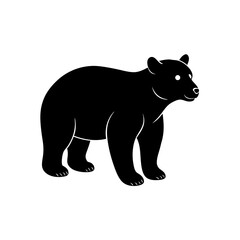 bear cub silhouette on white background  .svg